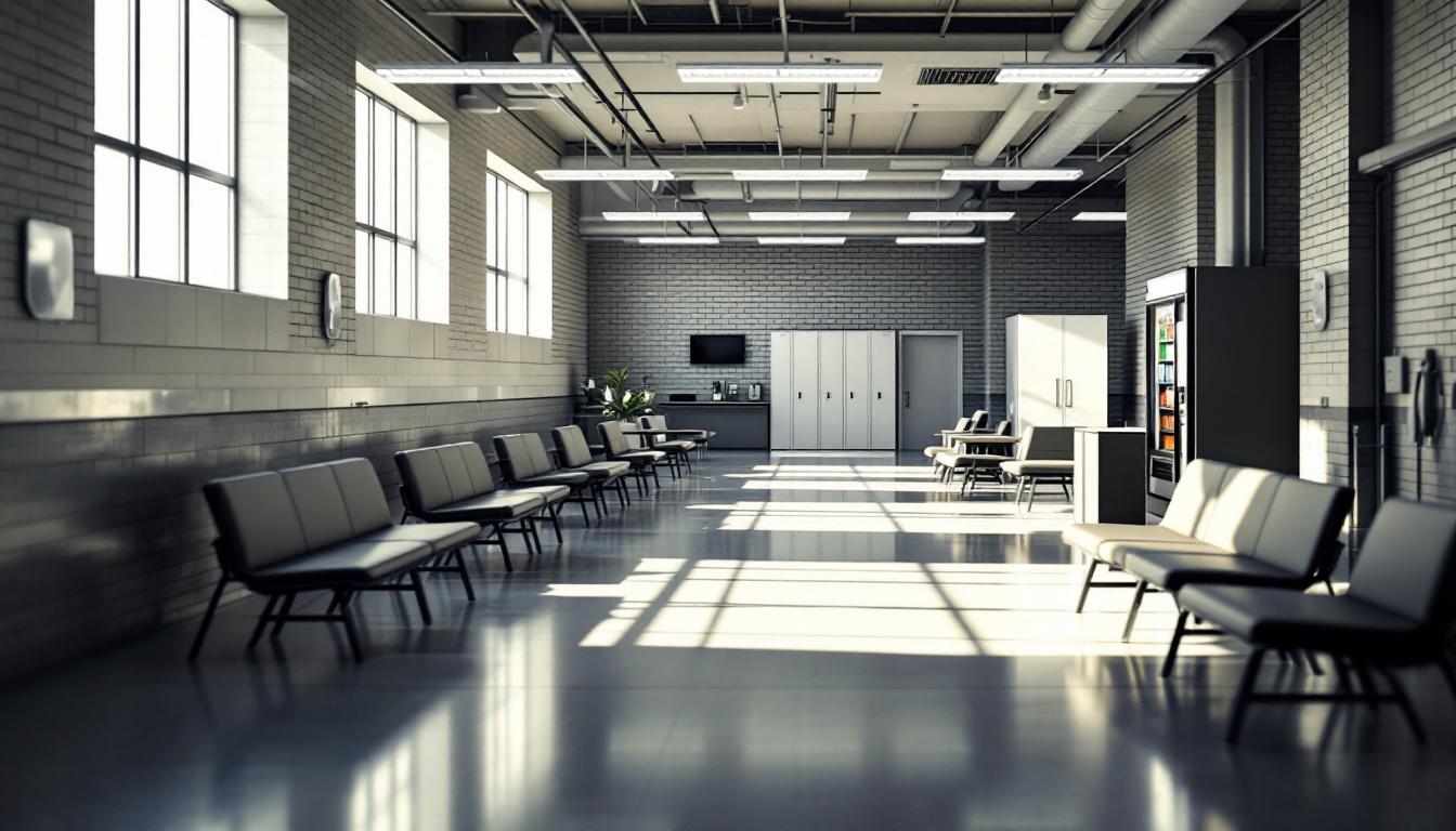 Visitation facilities and waiting area at Fresno County Jail