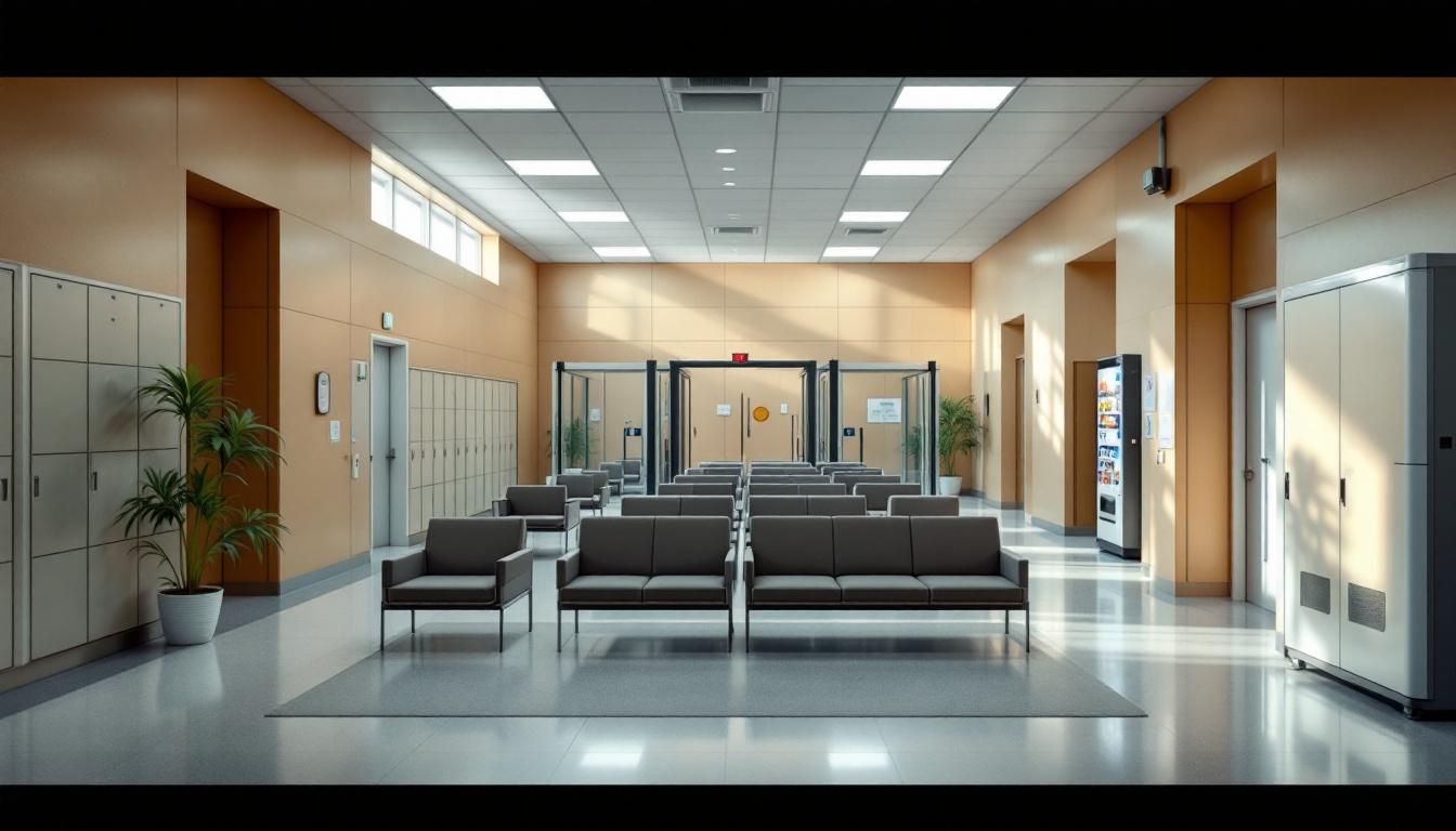 Visitation facilities and waiting area at North County Correctional Facility