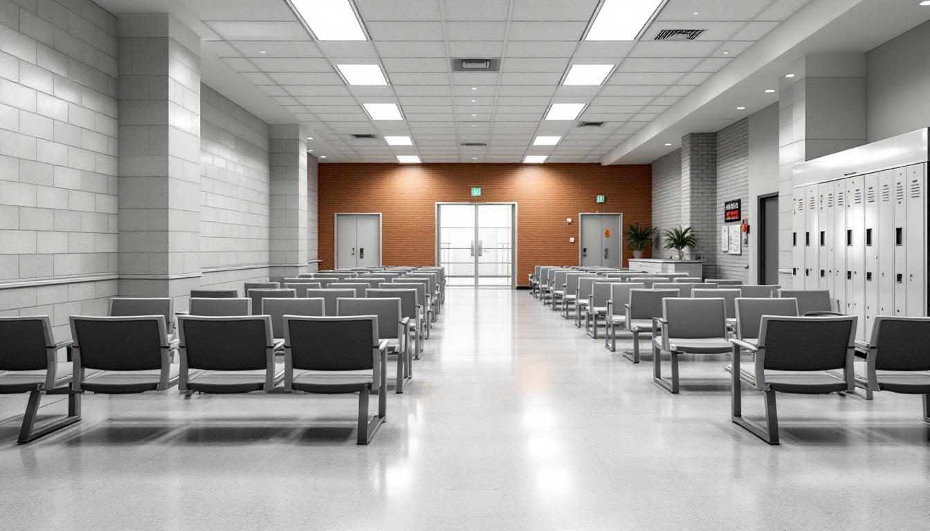 Visitation facilities and waiting area at Metropolitan Detention Center