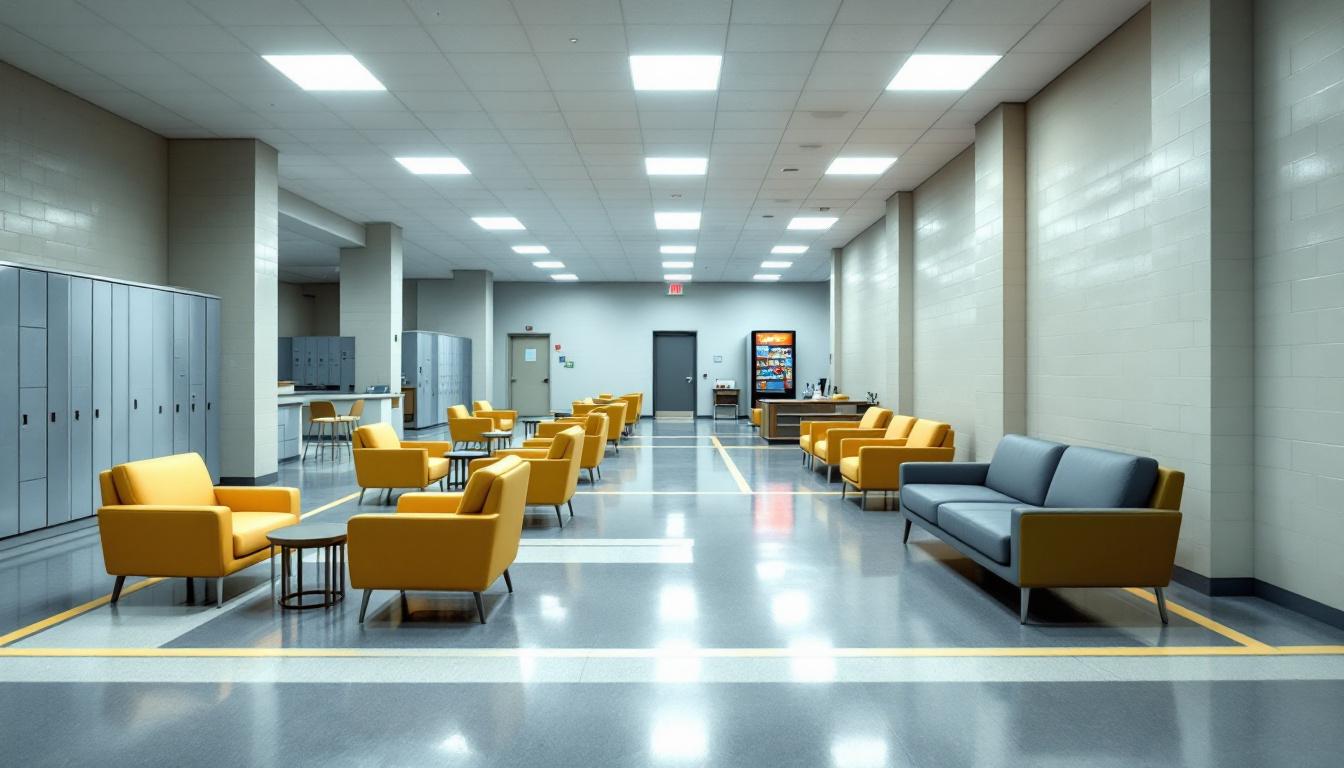 Visitation facilities and waiting area at California State Prison - Corcoran
