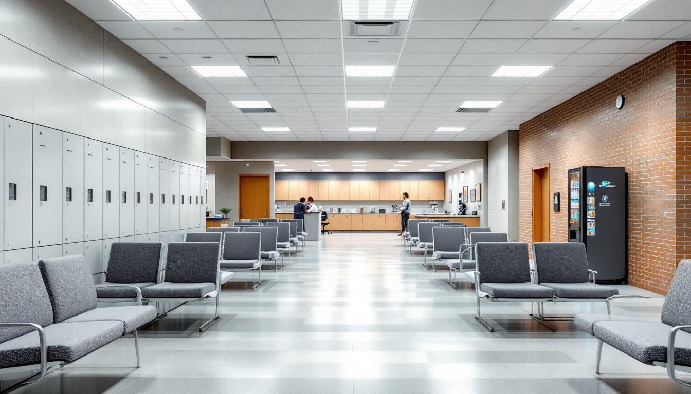 Visitation facilities and waiting area at Twin Towers Correctional Facility