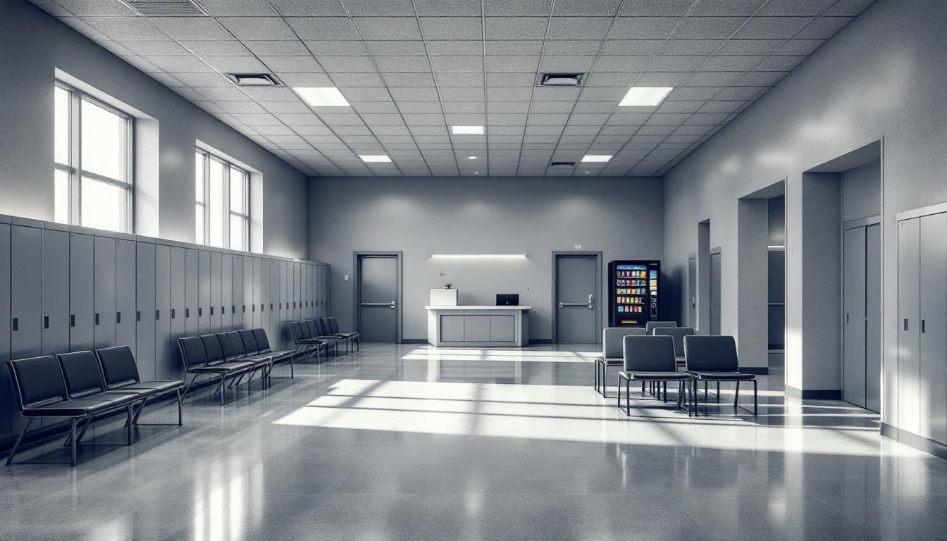 Visitation facilities and waiting area at Richard J. Donovan Correctional Facility