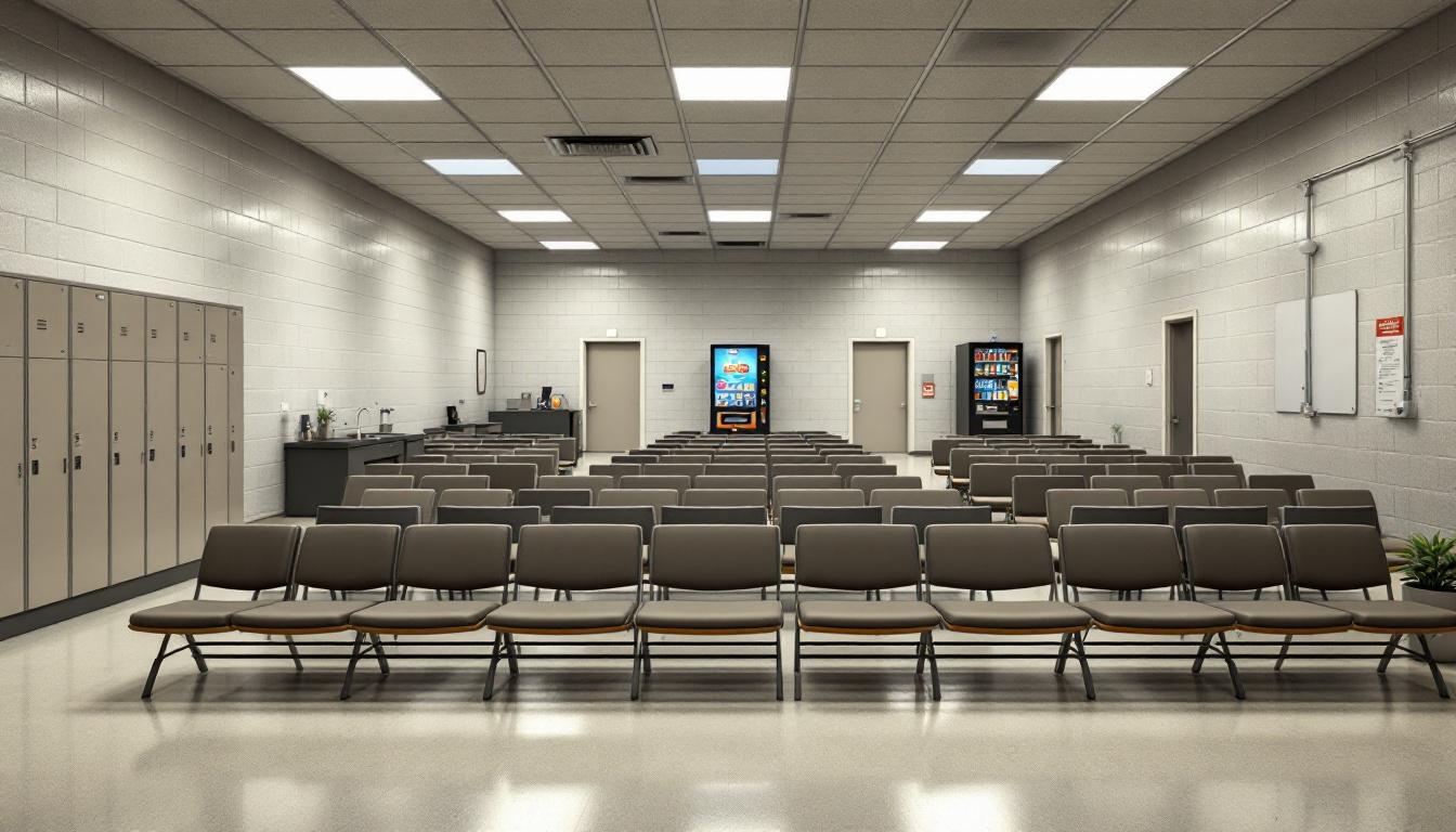 Visitation facilities and waiting area at San Joaquin Valley Veterans- Westcare