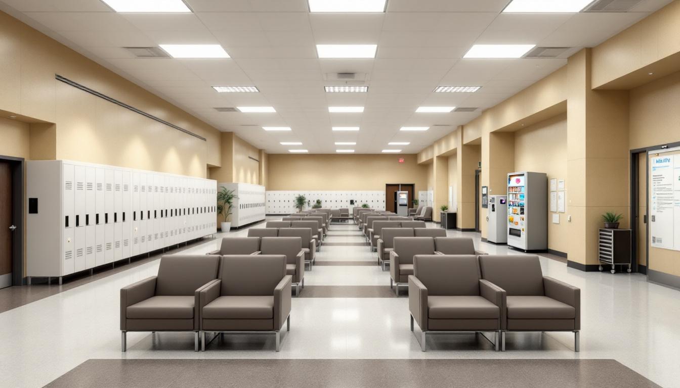 Visitation facilities and waiting area at Century Regional Detention Facility