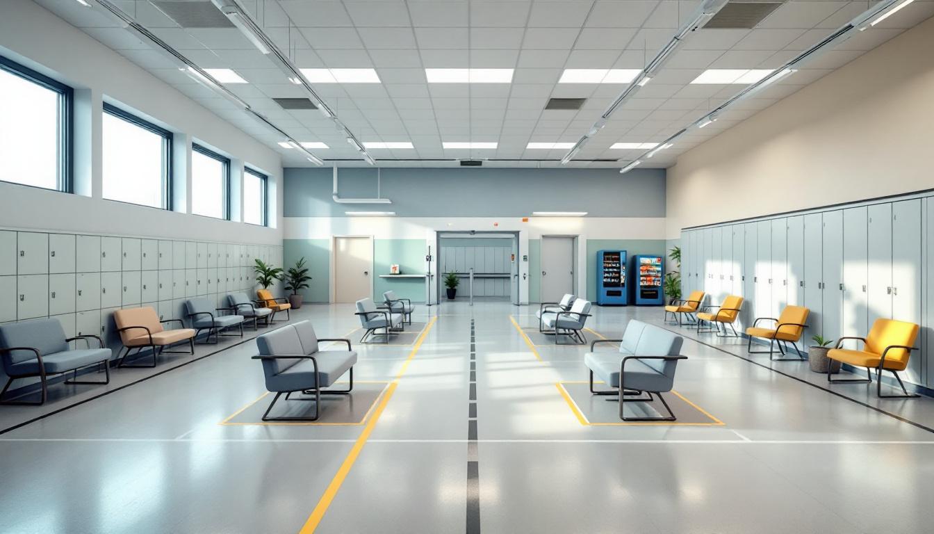 Visitation facilities and waiting area at High Desert Detention Center