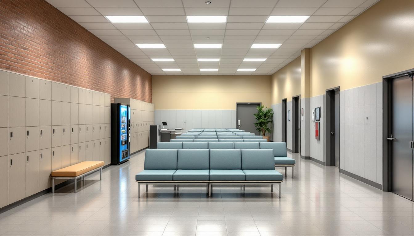 Visitation facilities and waiting area at Stanislaus County Public Safety Center
