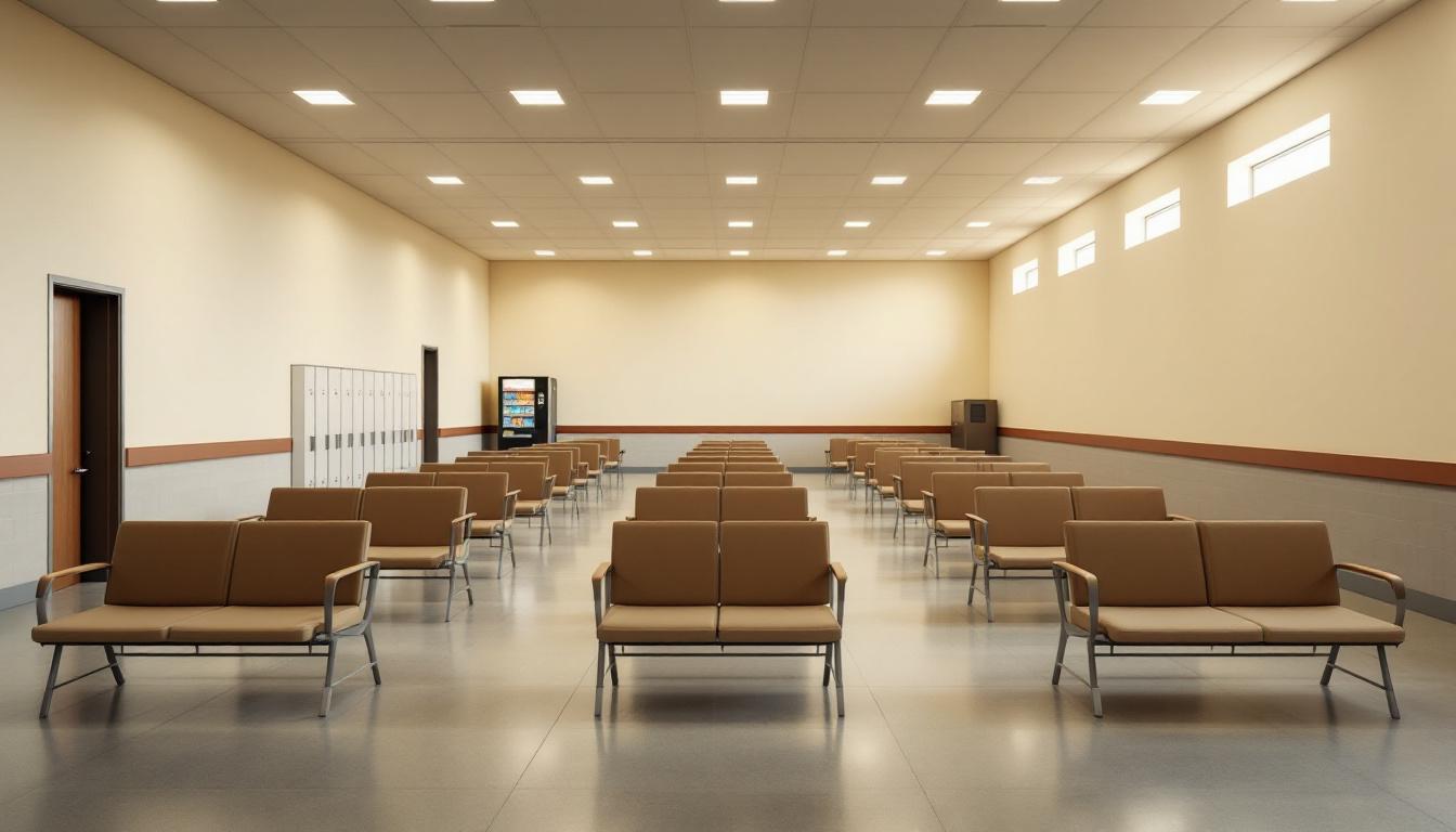 Visitation area at Chuckawalla Valley State Prison