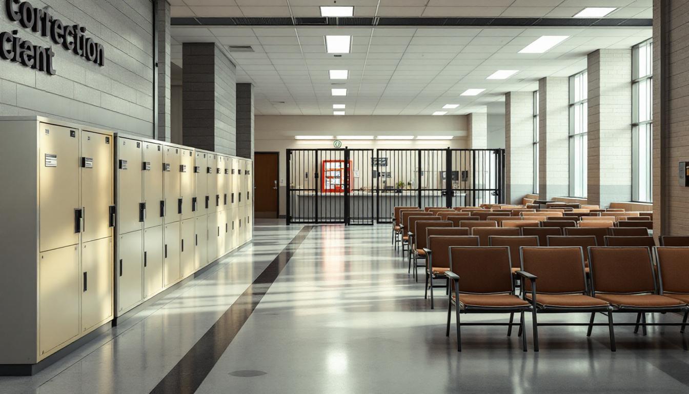 Visitation facilities and waiting area at Yuba County Jail