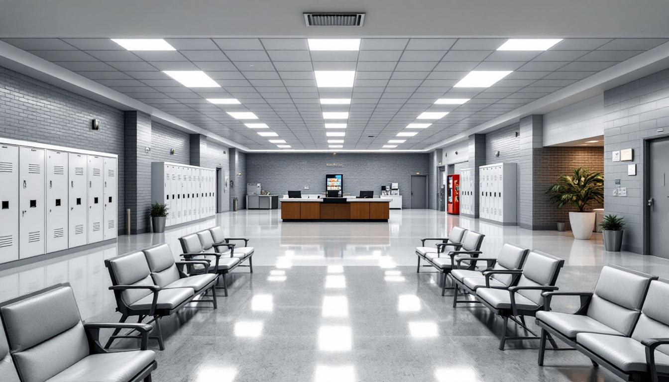 Visitation facilities and waiting area at San Bernardino County - West Valley Detention Center