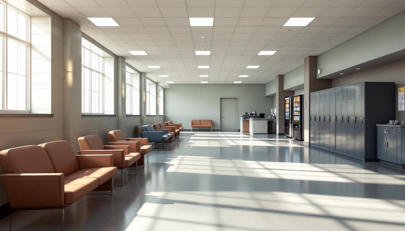Visitation facilities and waiting area at Federal Correctional Institution (FCI 1), Victorville