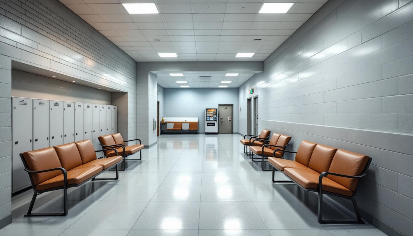Visitation facilities and waiting area at Madera County Department of Corrections