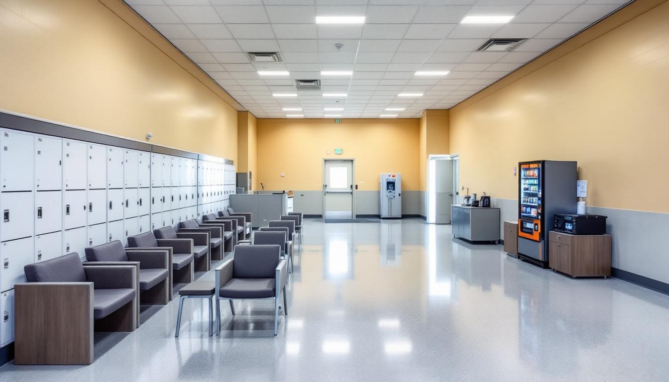 Visitation facilities and waiting area at Century Regional Detention Facility