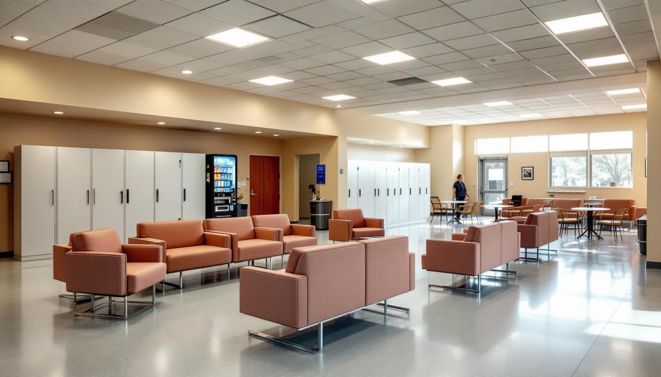 Visitation facilities and waiting area at FCI Herlong