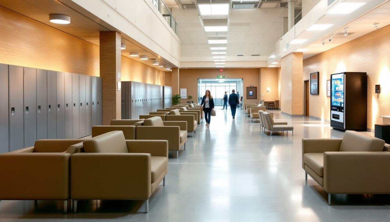Visitation facilities and waiting area at Lerdo Pre-Trial Facility