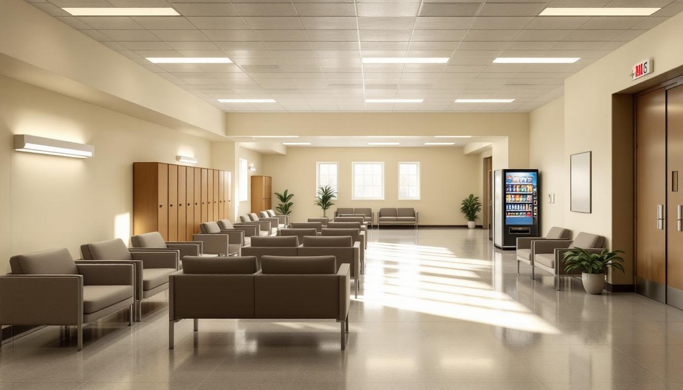 Visitation facilities and waiting area at Kings County Jail