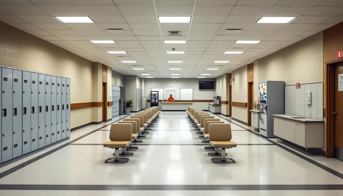 Visitation facilities and waiting area at FCI McDowell
