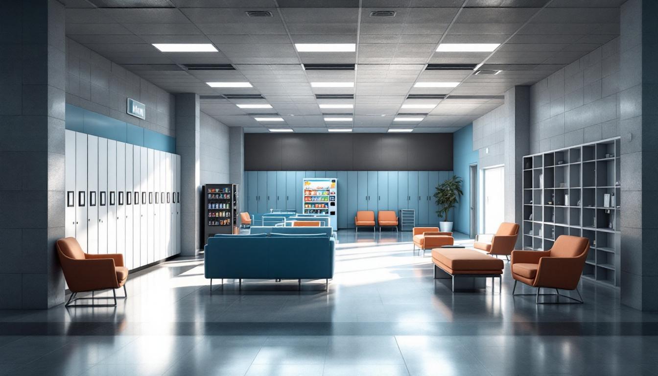 Visitation facilities and waiting area at Santa Barbara County Jail