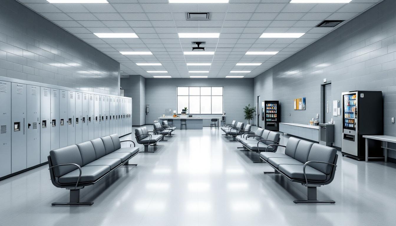 Visitation facilities and waiting area at Richard J. Donovan Correctional Facility