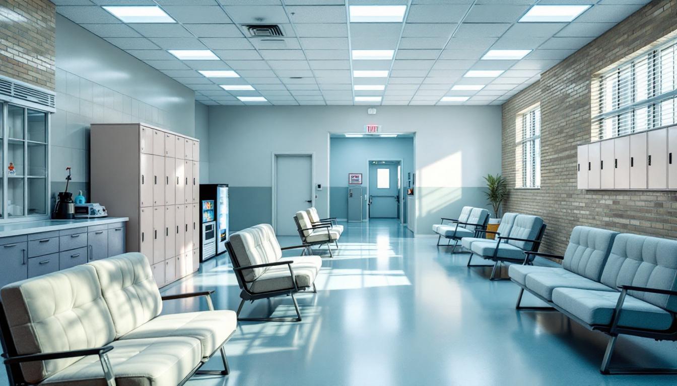 Visitation facilities and waiting area at San Francisco County Jail