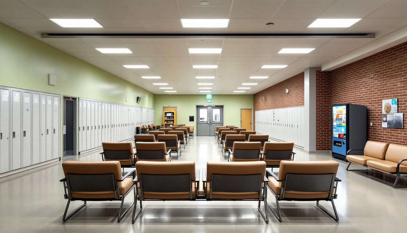 Visitation facilities and waiting area at Maguire Correctional Facility