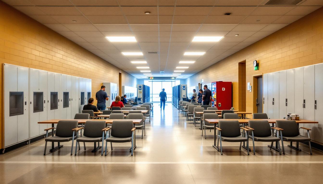 Visitation facilities and waiting area at High Desert Detention Center