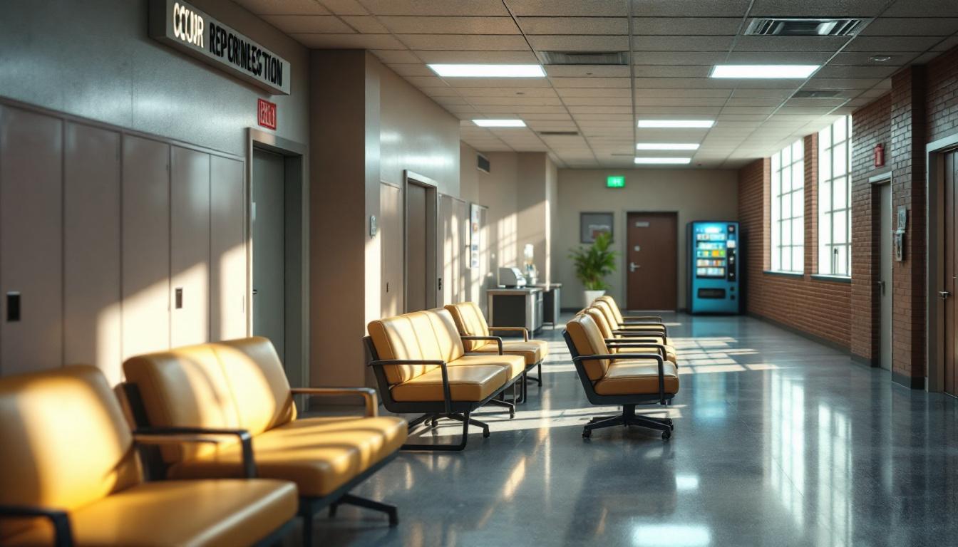 Visitation facilities and waiting area at Twin Towers Correctional Facility