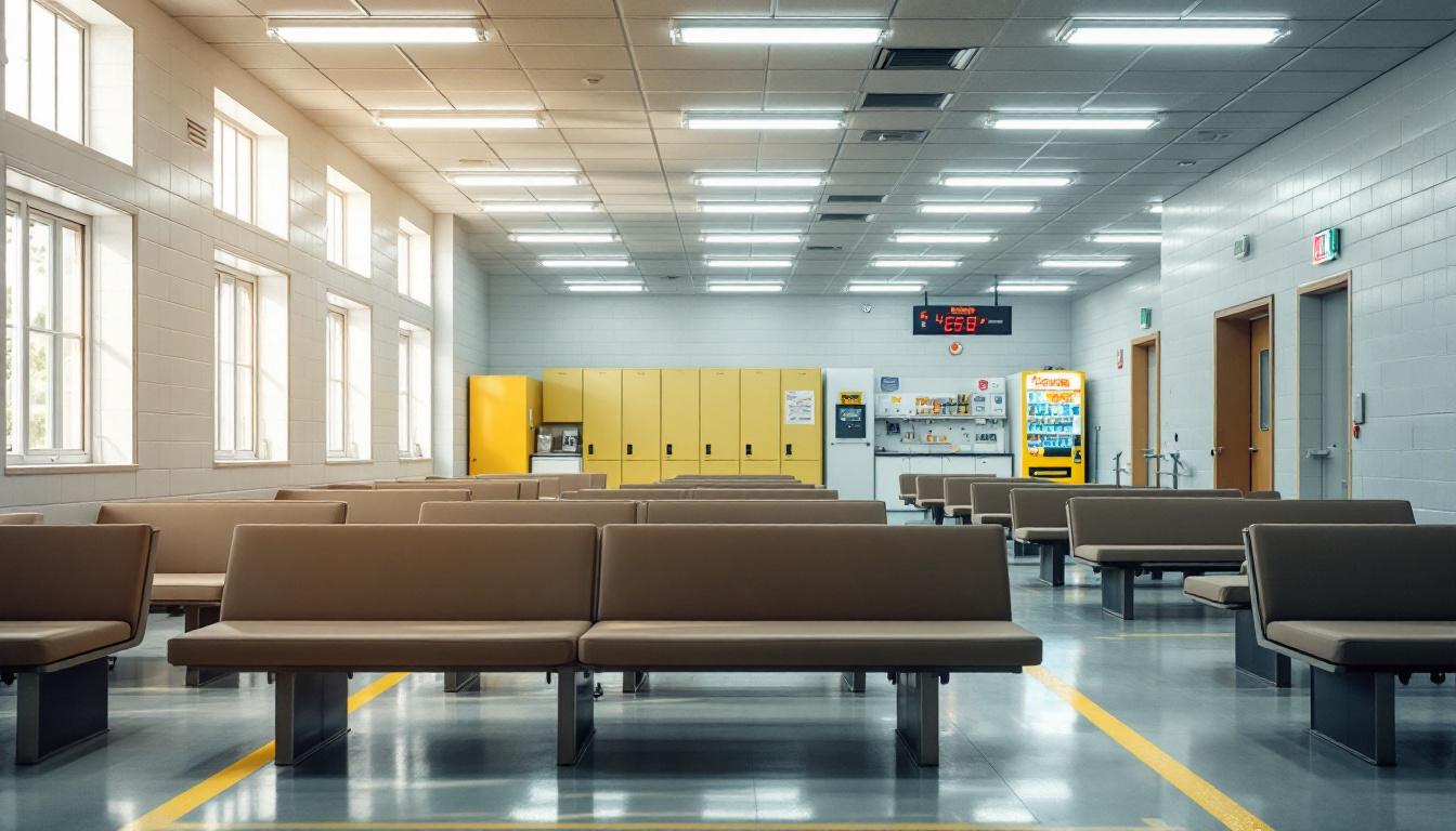 Visitation facilities and waiting area at Richard J. Donovan Correctional Facility