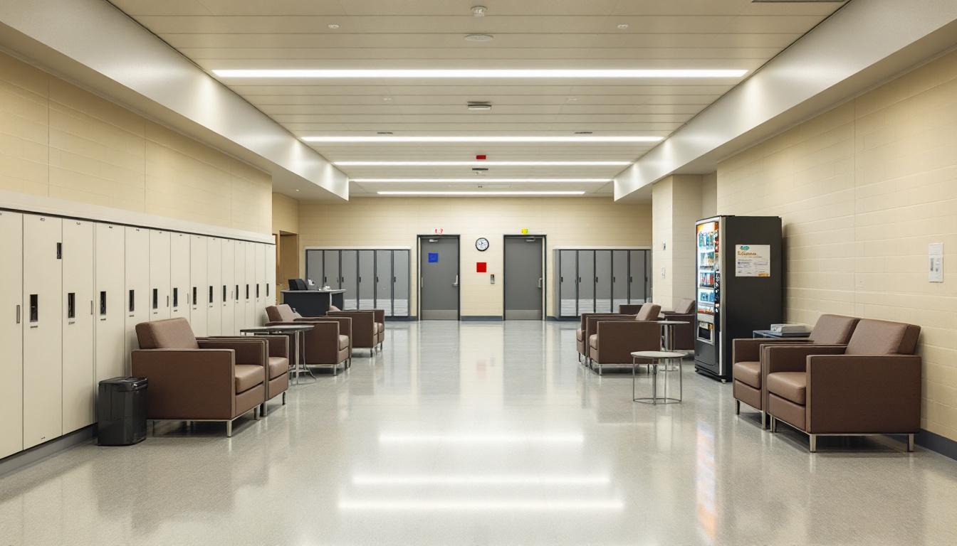 Visitation facilities and waiting area at Bob Wiley Detention Facility