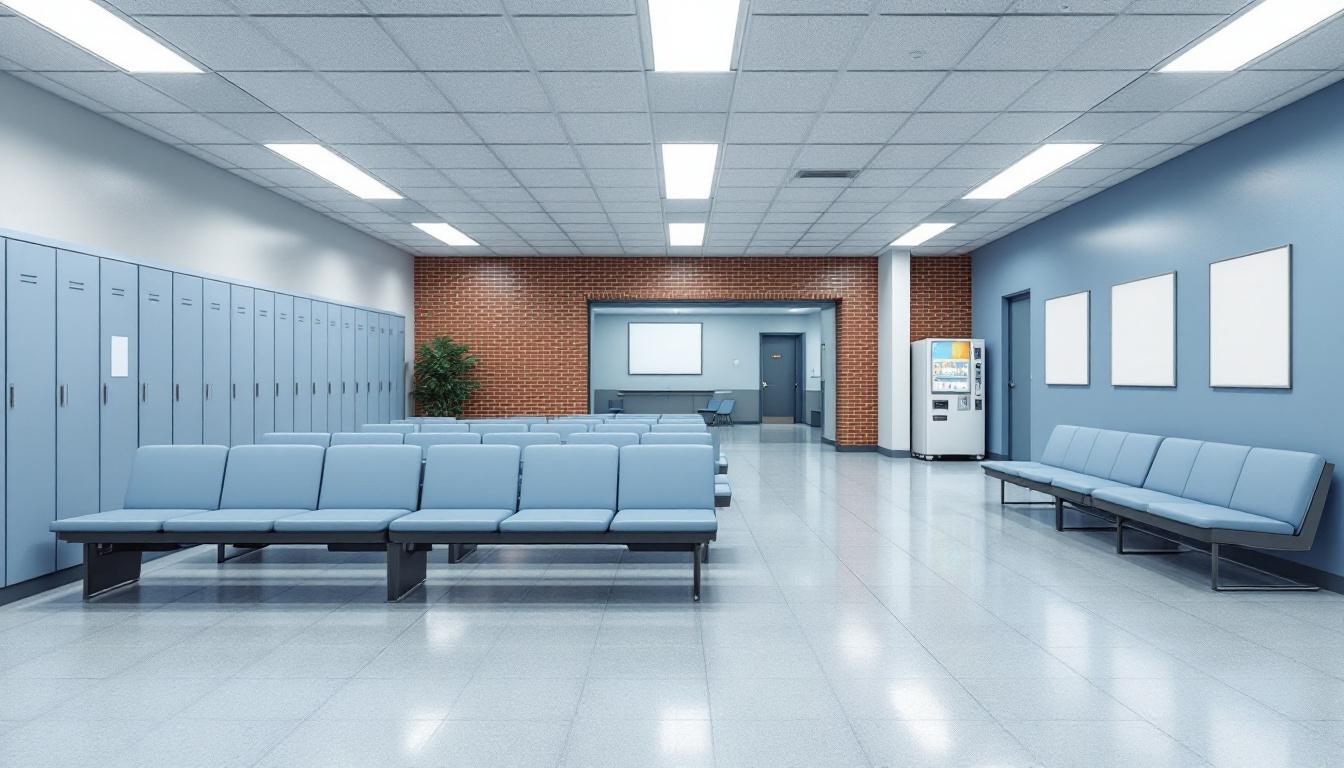 Visitation facilities and waiting area at Facility 8 Detention Facility