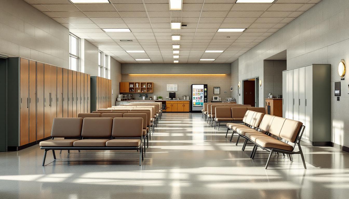 Visitation facilities and waiting area at Gwinnett County Sheriff-Civil