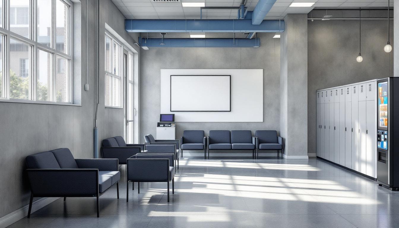 Visitation facilities and waiting area at San Diego County Jail
