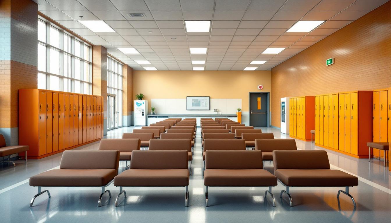 Visitation facilities and waiting area at Central California Women's Facility