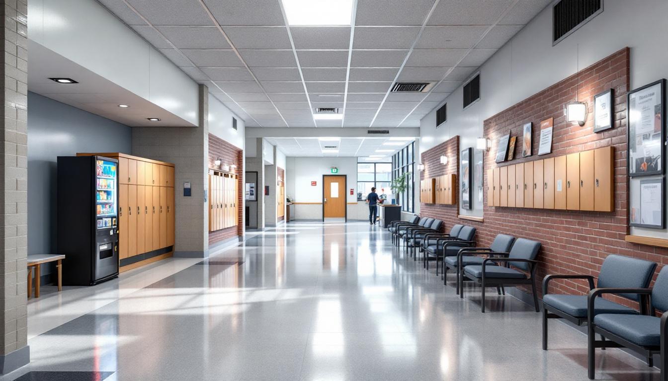 Visitation facilities and waiting area at Maguire Correctional Facility
