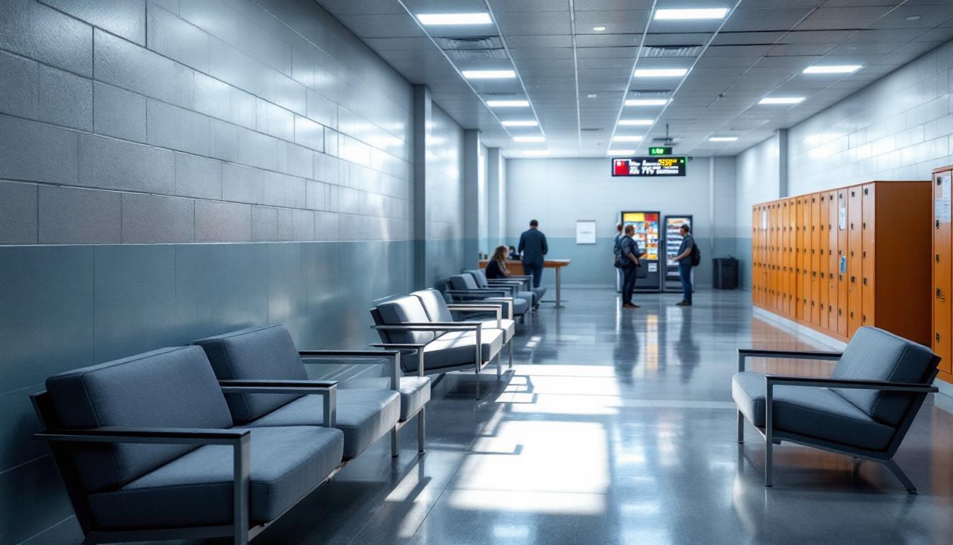 Visitation facilities and waiting area at North County Correctional Facility