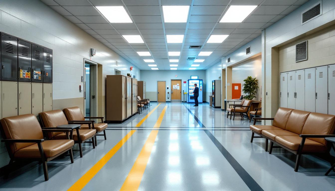 Visitation facilities and waiting area at Elmwood Correctional Facility
