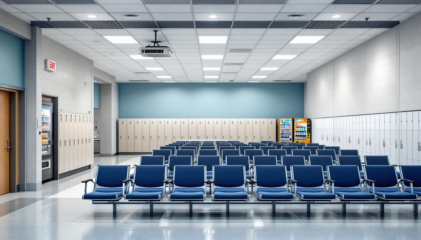 Visitation facilities and waiting area at Trinity County Jail
