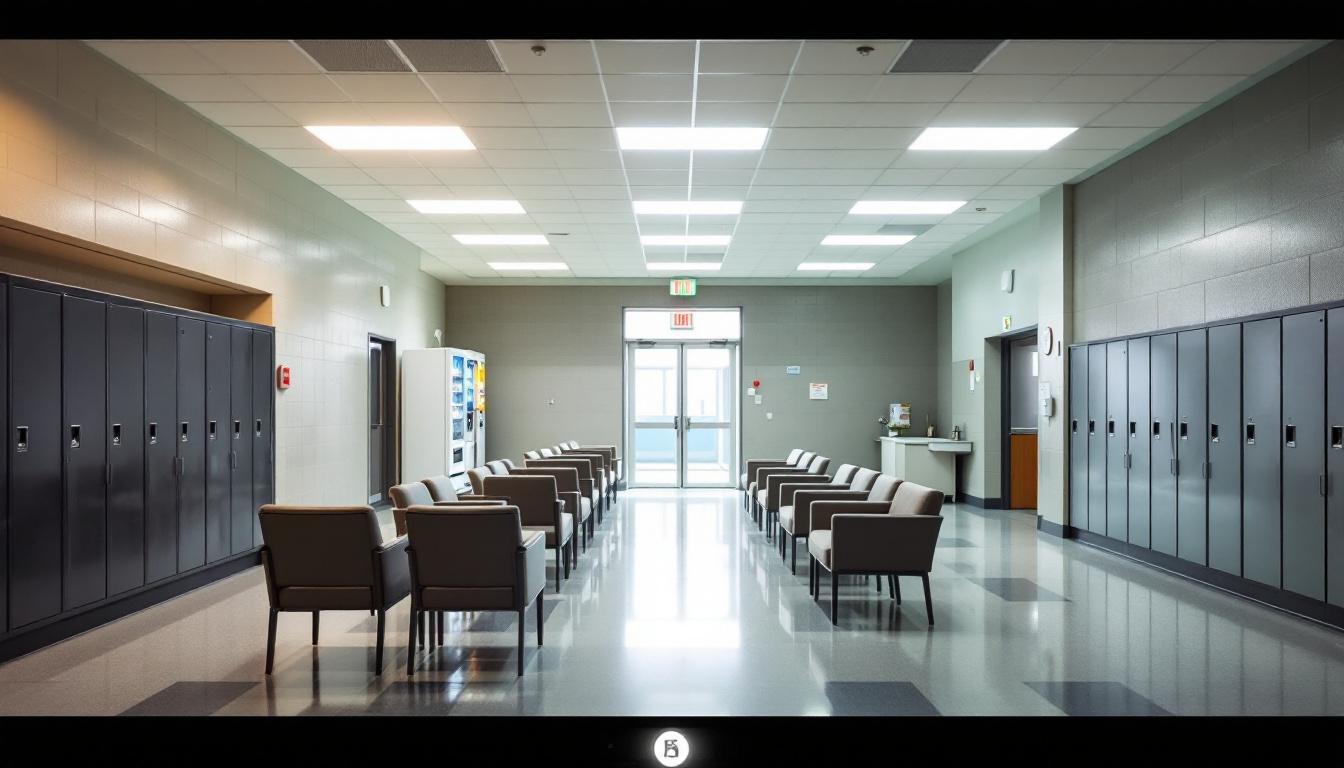 Visitation facilities and waiting area at Vista Detention Facility