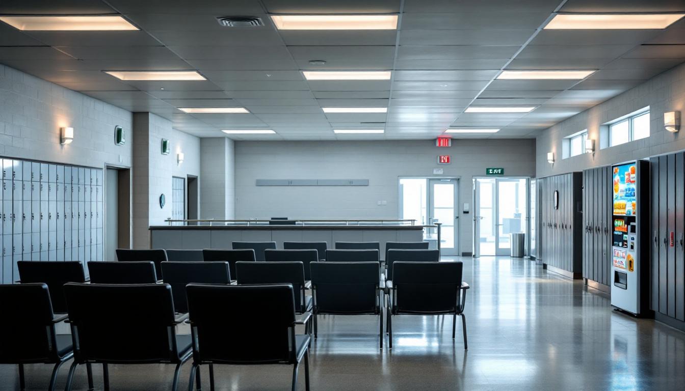 Visitation facilities and waiting area at Century Regional Detention Facility