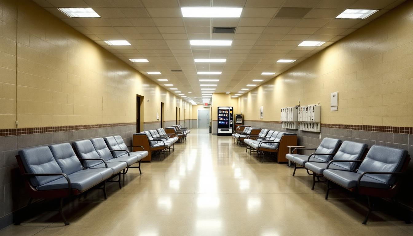 Visitation facilities and waiting area at San Benito County Jail