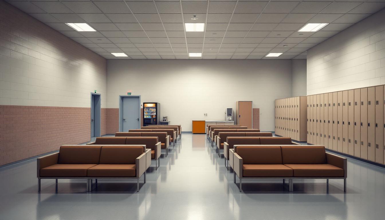 Visitation facilities and waiting area at Tehama County Jail