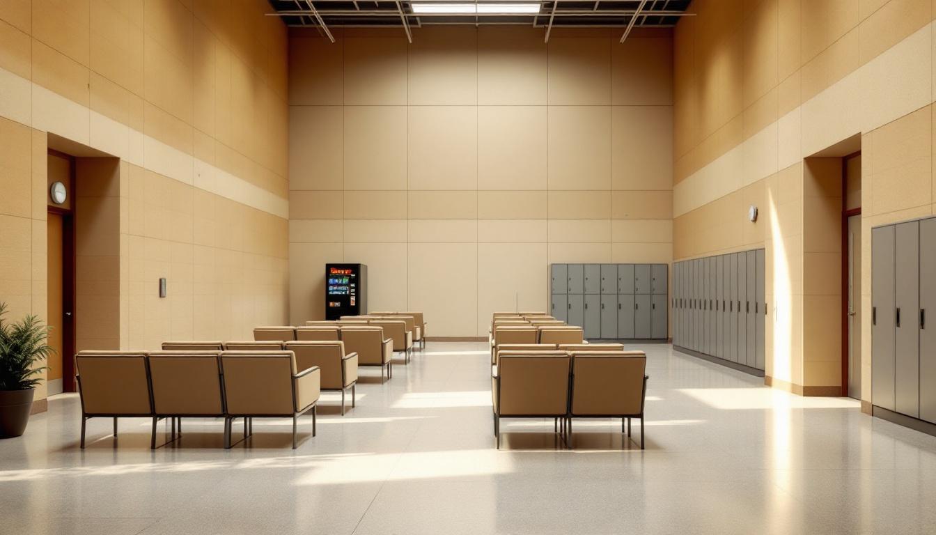 Visitation facilities and waiting area at Beaumont Medium Federal Prison