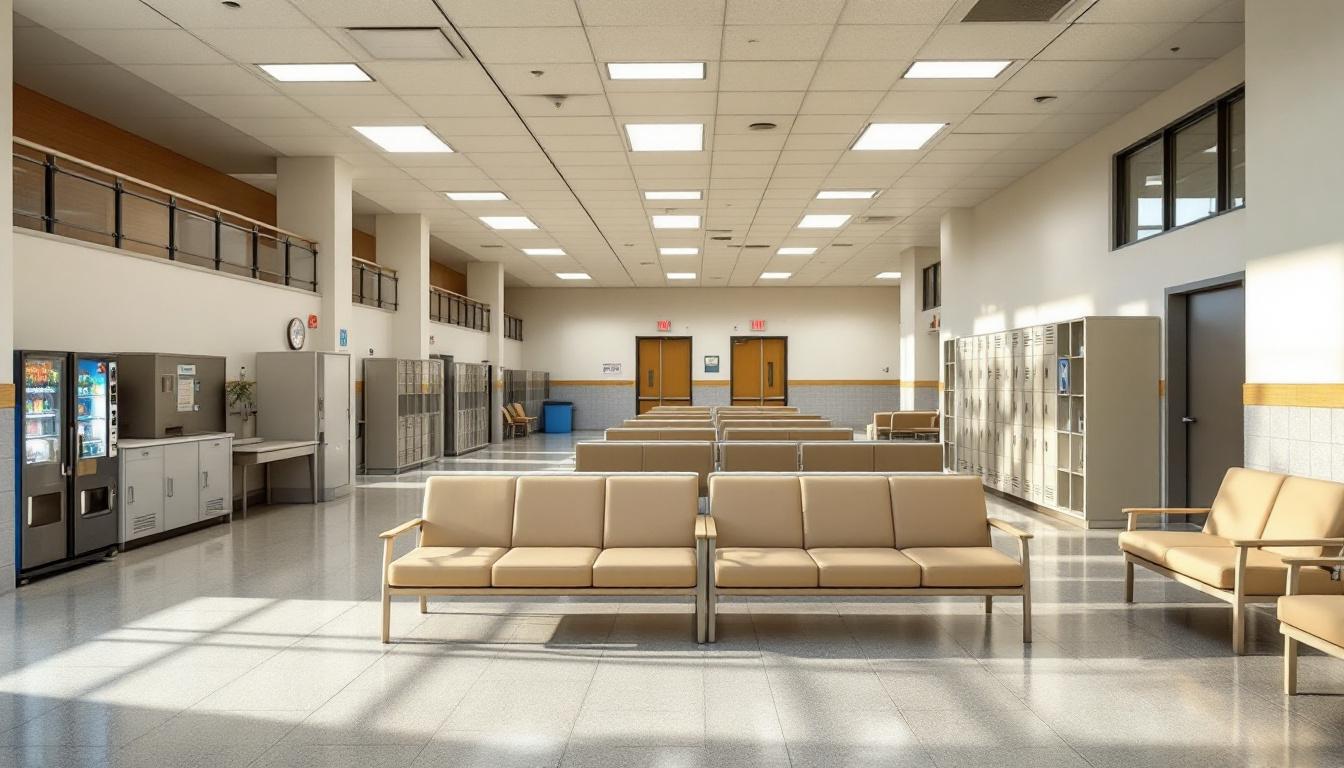 Visitation facilities and waiting area at Bexar County Adult Detention Center