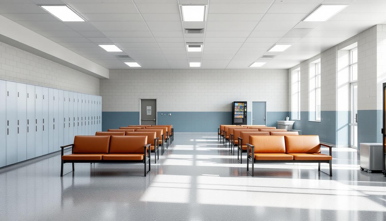 Visitation facilities and waiting area at Ector County Detention Center