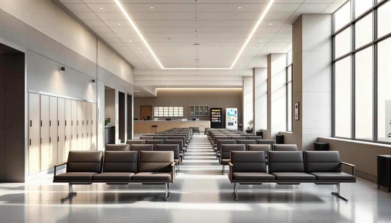 Visitation facilities and waiting area at TDCJ William P. Clements Unit