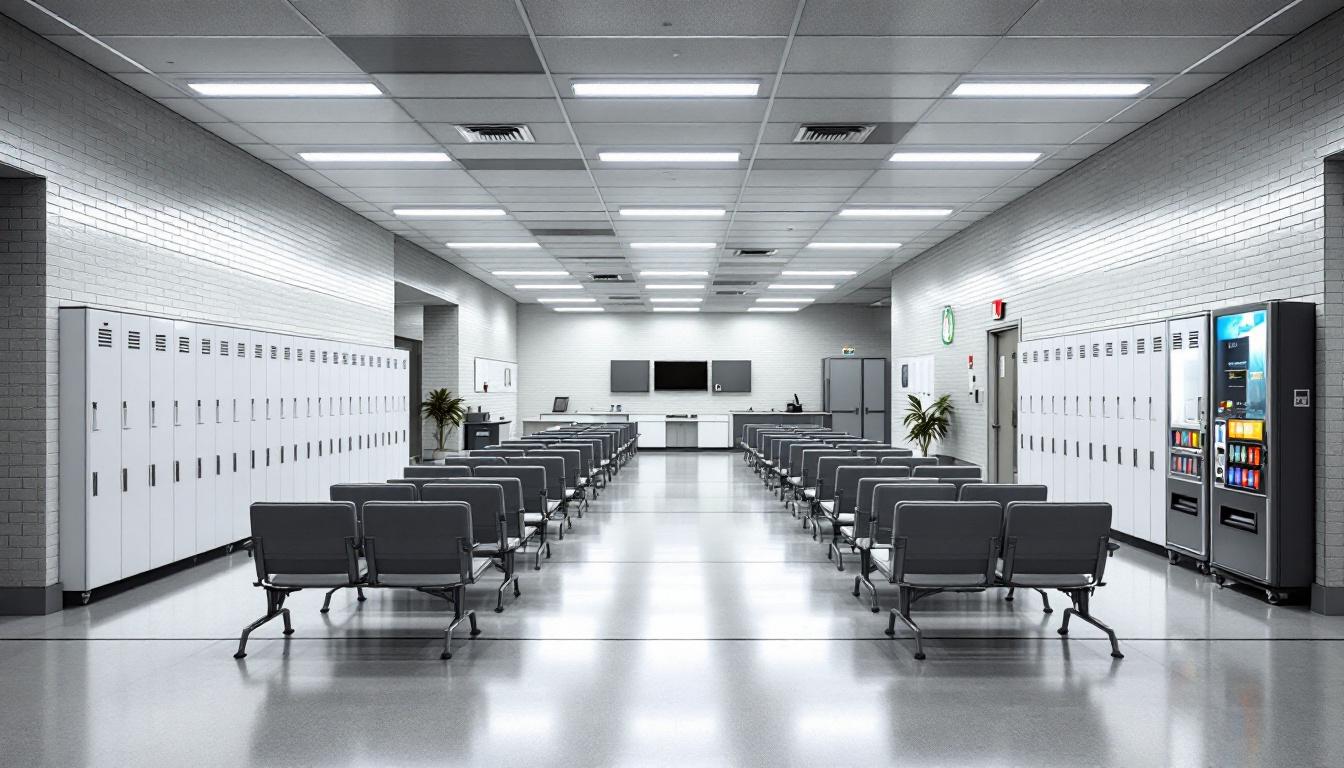 Visitation facilities and waiting area at Joe F Gurney Transfer Facility