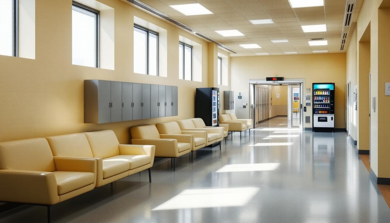 Visitation facilities and waiting area at Pam Lychner State Jail