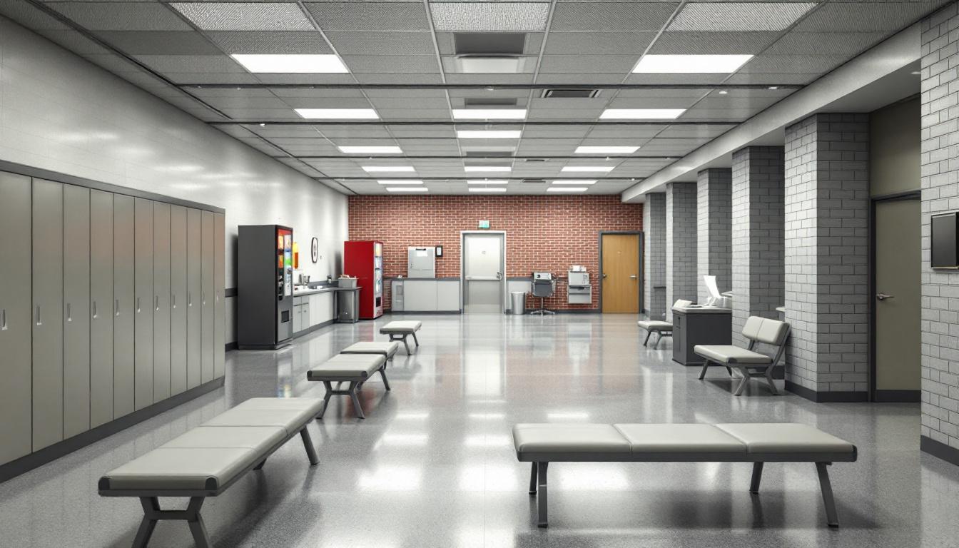Visitation facilities and waiting area at Hunt County Detention Center