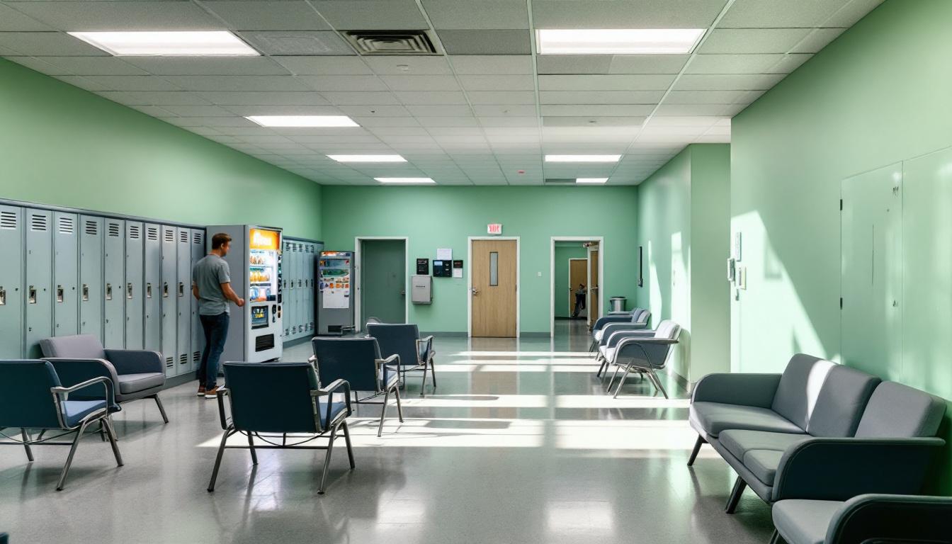 Visitation area at TDCJ Garza West Unit