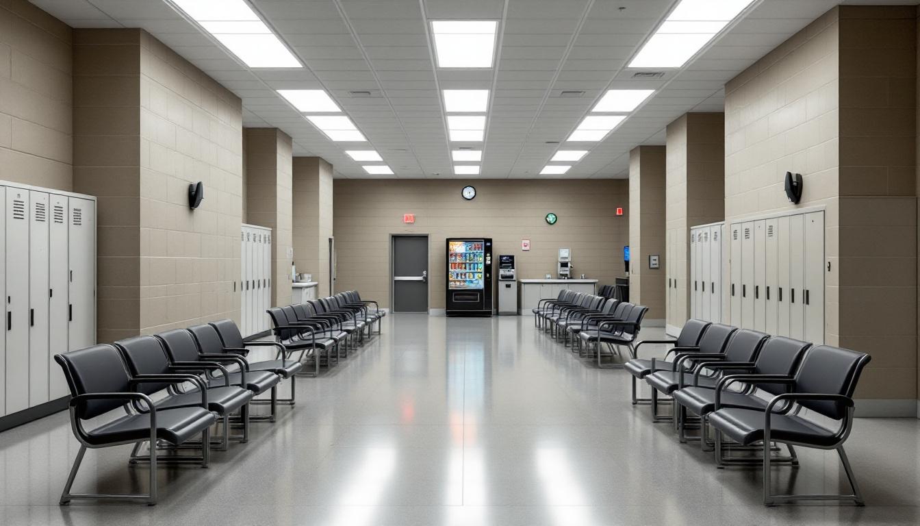 Visitation facilities and waiting area at Lucile Plane State Jail
