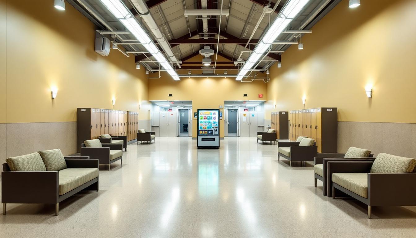 Visitation facilities and waiting area at Mansfield Jail